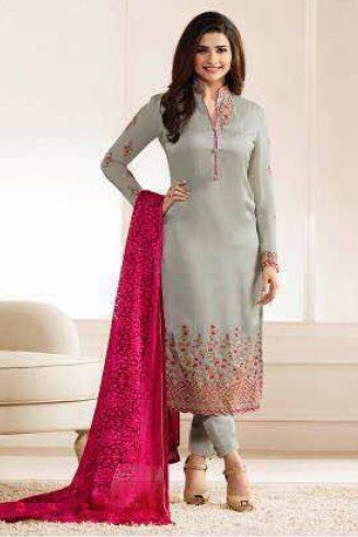 Grey Georgette Suit Indian Designer Salwar Kameez