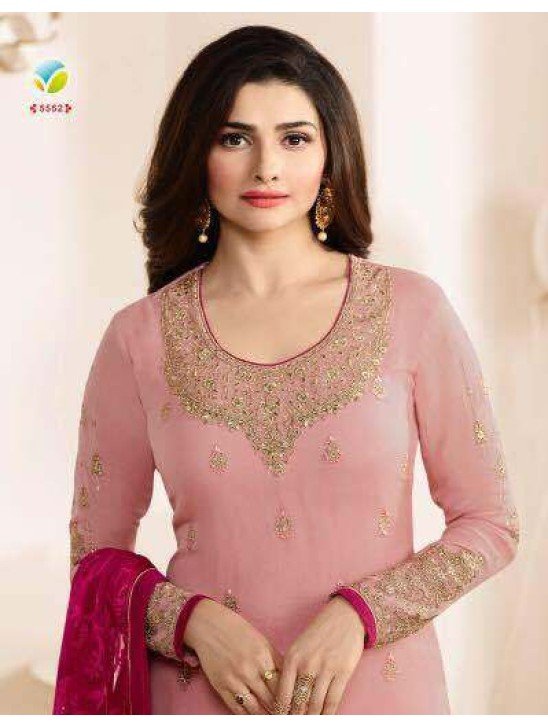 Hot Pink Designer Party Wear Indian Churidar Suit