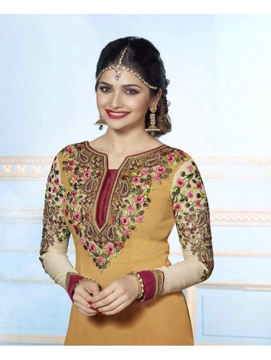 MUSTARD KASEESH PRACHI PARTY WEAR SHALWAR KAMEEZ