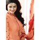 KS-5378 ORANGE KASEESH SILKINA FRENCH CREPE PARTY WEAR SUIT