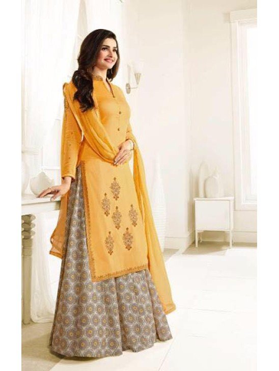 Yellow Indian Palazzo Suit Designer Party Dress