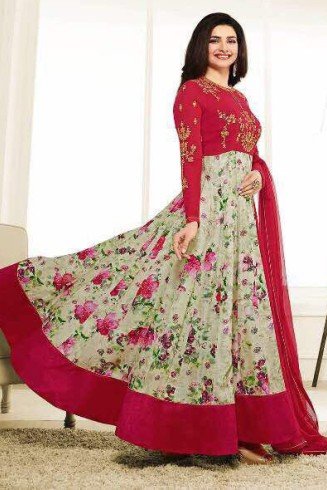 Red Formal Anarkali Suit Indian Bollywood Dress