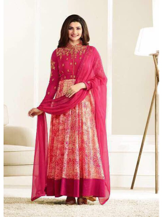 Pink Indian Anarkali Frock Designer Party Suit