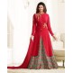 Red Printed Indian Dress Fancy Party Wear Suit