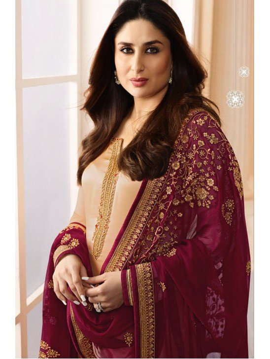 Gold Designer Salwar Kameez Kareena Kapoor Indian Dress