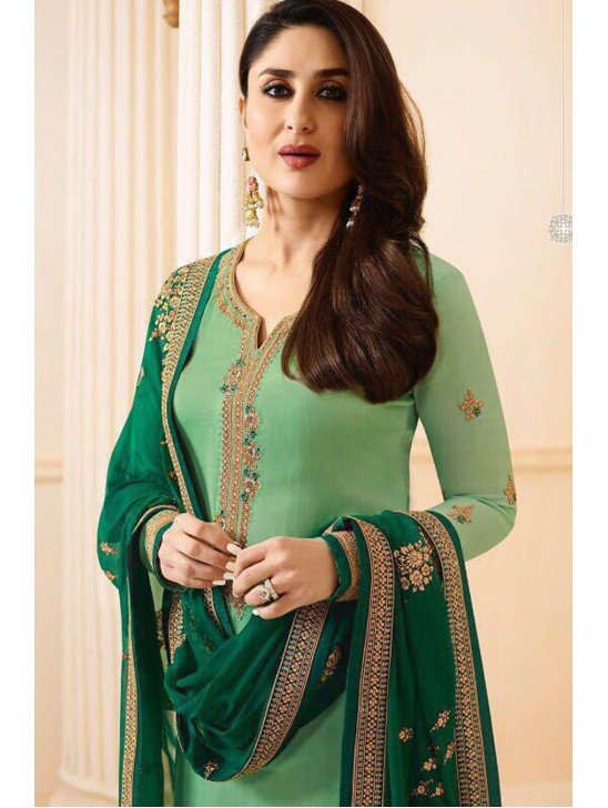 Green Indian Designer Churirdar Suit Formal Dress
