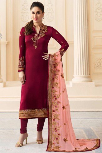 Red Designer Wedding Party Wear Indian Fancy Suit