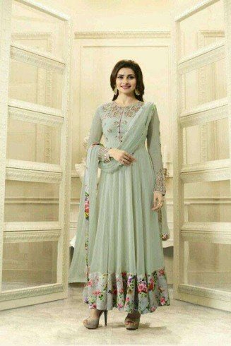 Light Grey Anarkali Salwar Suit Pakistani Designer Dress