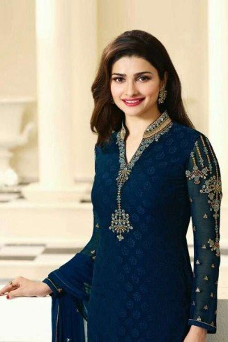 Blue Indian Salwar Suit Traditional Party Dress