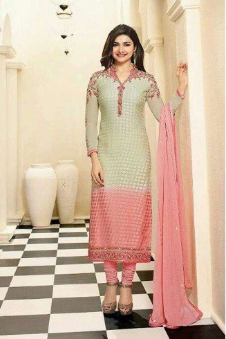 Beige & Pink Two Tone Pakistani Salwar Suit Ethnic Wedding Dress