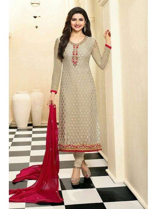 Beige Churidar Suit Bridal Salwar Kameez UK