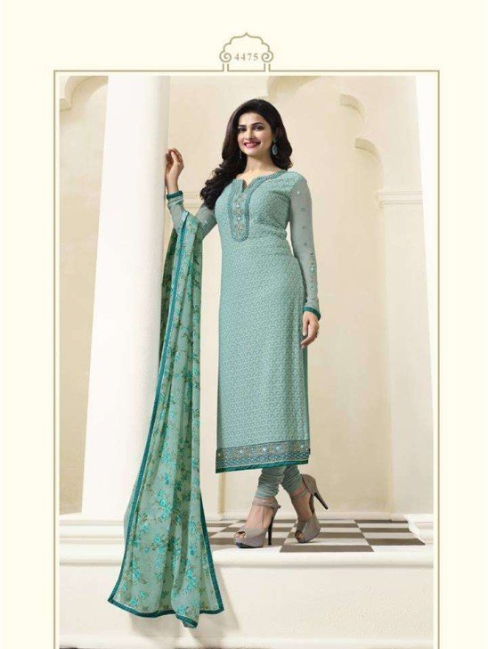 Turquoise Pakistani Salwar Suit Casual Dress