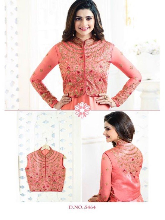 Pink Jacket Style Indian Wedding Salwar Suit