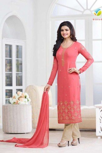 Peachy Pink Designer Dress Pakistani Embroidered Salwar Suit