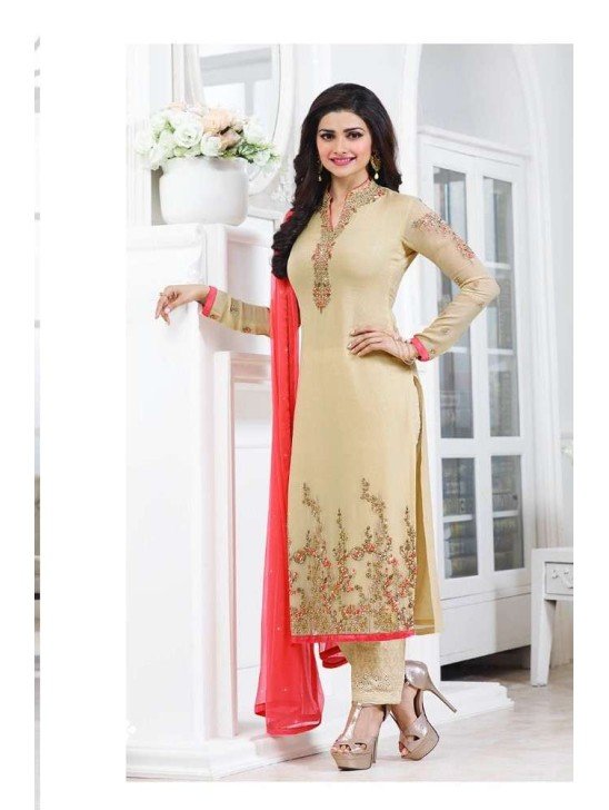 5015 BEIGE KASEESH PRACHI GEORGETTE PARTY WEAR SALWAR KAMEEZ SUIT