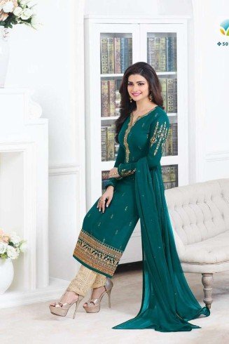 Green Designer Wedding Party Wear Embroidered Salwar Suit