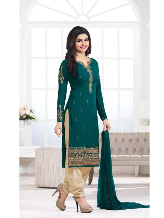 Green Designer Wedding Party Wear Embroidered Salwar Suit