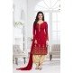 Red Pakistani Indian Embroidered Patiyala Salwar Suit