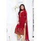 Red Pakistani Indian Embroidered Patiyala Salwar Suit