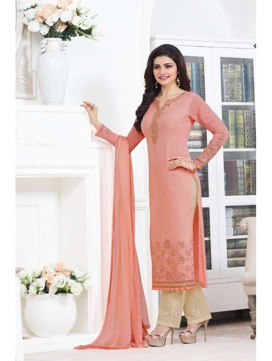 Pink & Beige Designer Salwar Suit Indian Wedding Dress