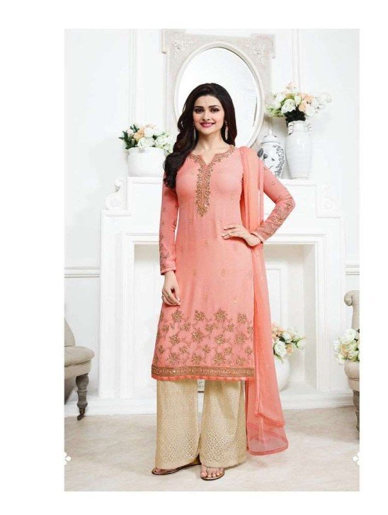 Pink & Beige Designer Salwar Suit Indian Wedding Dress
