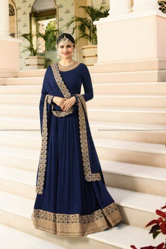 Navy Blue Floor Length Kaseesh Prachi Desai Anarakli Dress