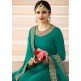 Green Floor Length Anarkali Gown Fancy Wedding Dress