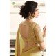 Yellow Saree With Contrast Cream Blouse