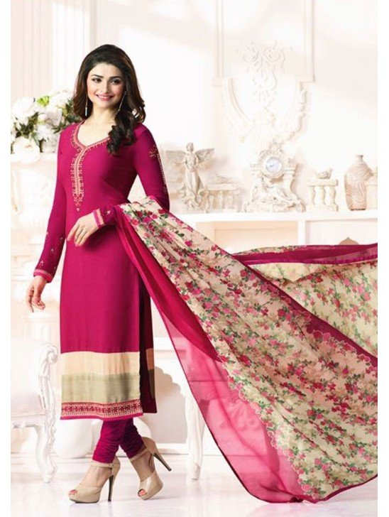 RED KASEESH SILKINA ROYAL CREPE 9 PARTY WEAR SUIT