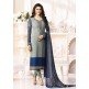 Grey Crepe Party Suit Pakistani Salwar Kameez