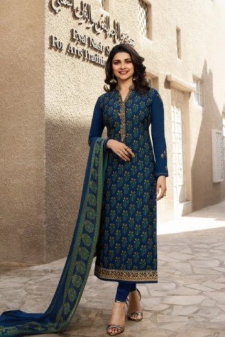 Galaxy Blue Indian Party Suit Designer Salwar Kameez