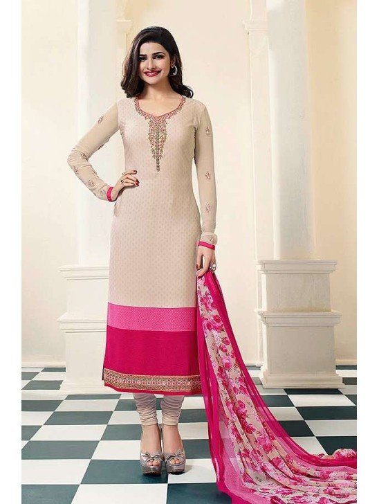 Cream Salwar Suit Embroidered Indian Wedding Dress