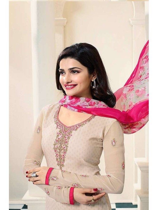 Cream Salwar Suit Embroidered Indian Wedding Dress