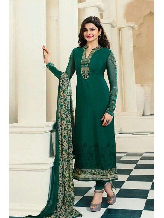 Green Kaseesh Salwar Suit Royal Dress Material Party Wear