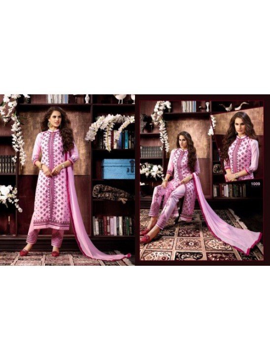 KIYAZA PENTAHOUSE LIGHT PINK PURE COTTON SALWAR KAMEEZ SUIT