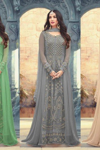 STUNNING NEW ANARKALI DRESS HIGHLIGHTED WITH FINE EMBROIDERY 