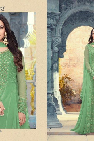 STUNNING NEW ANARKALI DRESS HIGHLIGHTED WITH FINE EMBROIDERY 