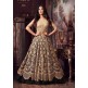 Beige & Black Bridesmaid Dress Pakistani Designer Long Frock Suit