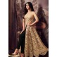 Beige & Black Bridesmaid Dress Pakistani Designer Long Frock Suit