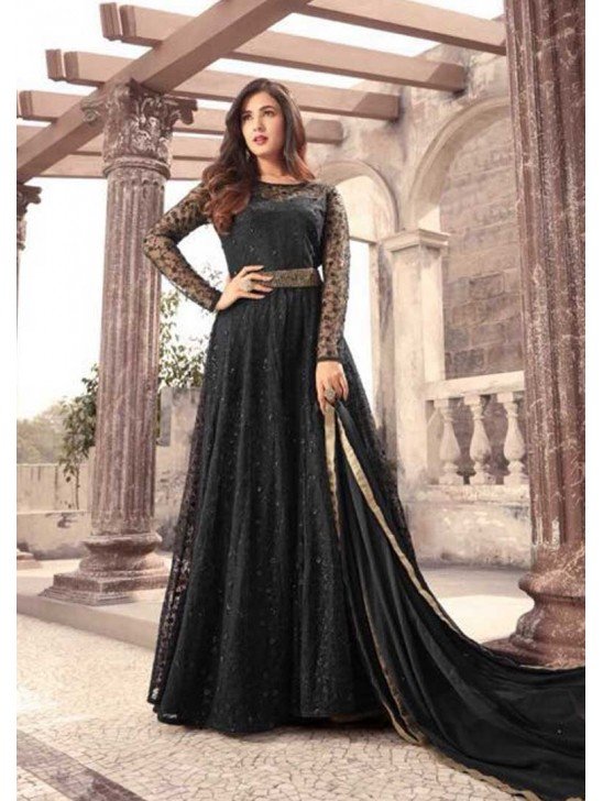 Black Party Gown Designer Punjabi Evening Dress