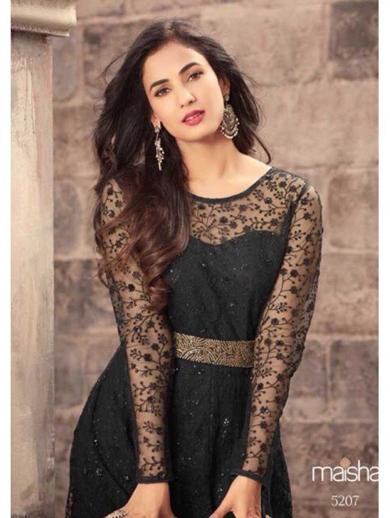 Black Party Gown Designer Punjabi Evening Dress