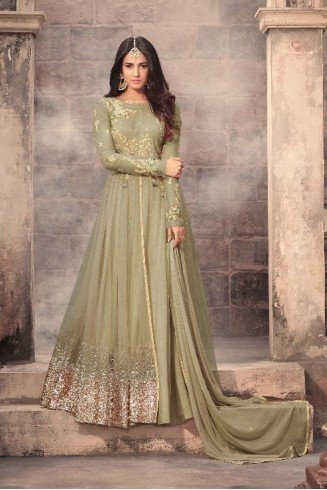 NILE GREEN MAISHA ZUAAN WEDDING WEAR GOWN