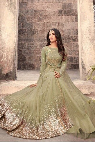 NILE GREEN MAISHA ZUAAN WEDDING WEAR GOWN