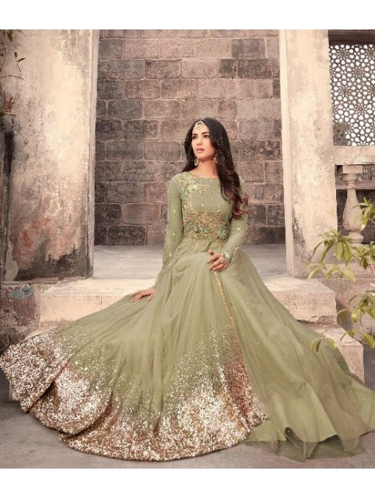 NILE GREEN MAISHA ZUAAN WEDDING WEAR GOWN