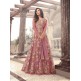 Rose Pink Embroidered Gown Fancy Wedding Wear