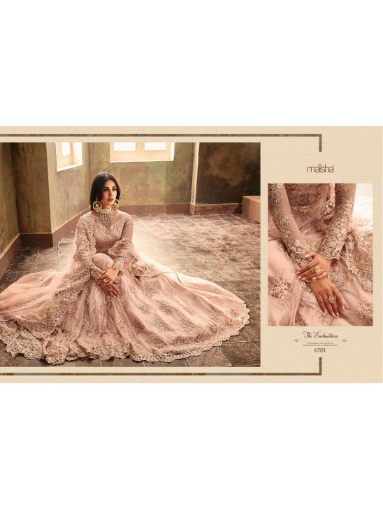 PEACH INDIAN DESIGNER PARTY & WEDDING GOWN