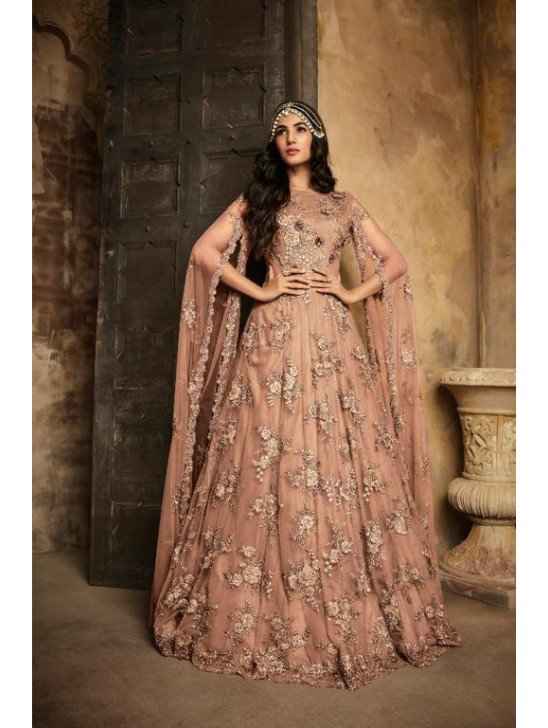 Rose Pink Indian Wedding Wear Gown