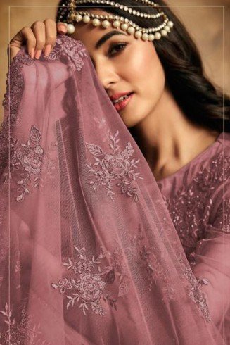 Burgundy Pink Ready To Wear Ethnic Gown