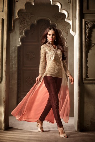 Gold & Maroon Hot Dress Indian Designer Jacket Suit