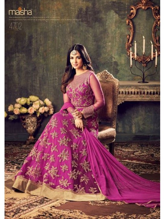 MZ4702 HOT PINK MAISHA AZARA BRIDAL WEDDING WEAR LEHENGA